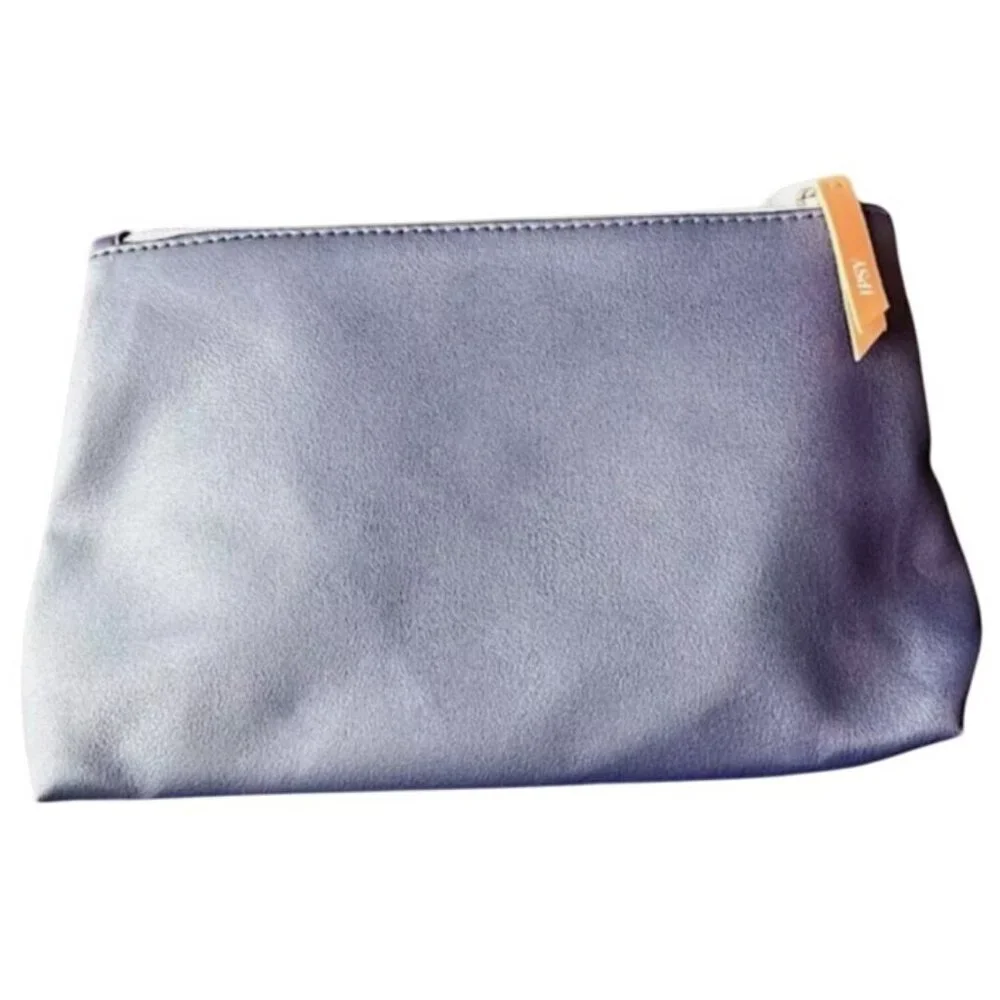 Ipsy Glam Bag Ultimate November 2020 Faux Leather/Suede Brown Blue Empty Glambag